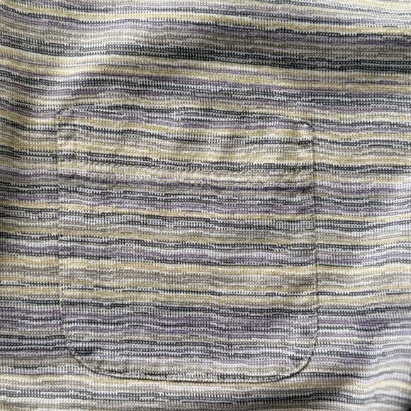 St. Croix Beige Gray Striped Polo Shirt 100% Cotton Vintage Mens Size Medium - Picture 5 of 8